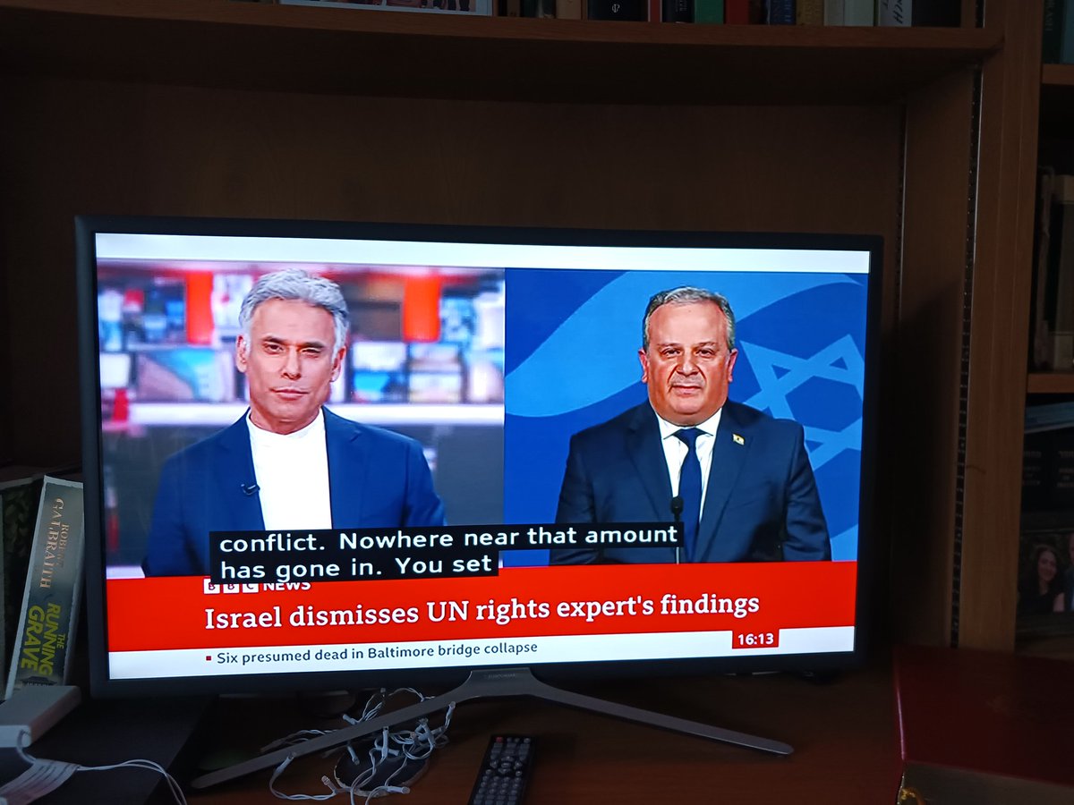 GillianLazarus's tweet photo. What's the name of the BBC reporter on the left? He's interviewing an Israeli but won't stop interrupting him. https://t.co/Cb3UqSAZHI