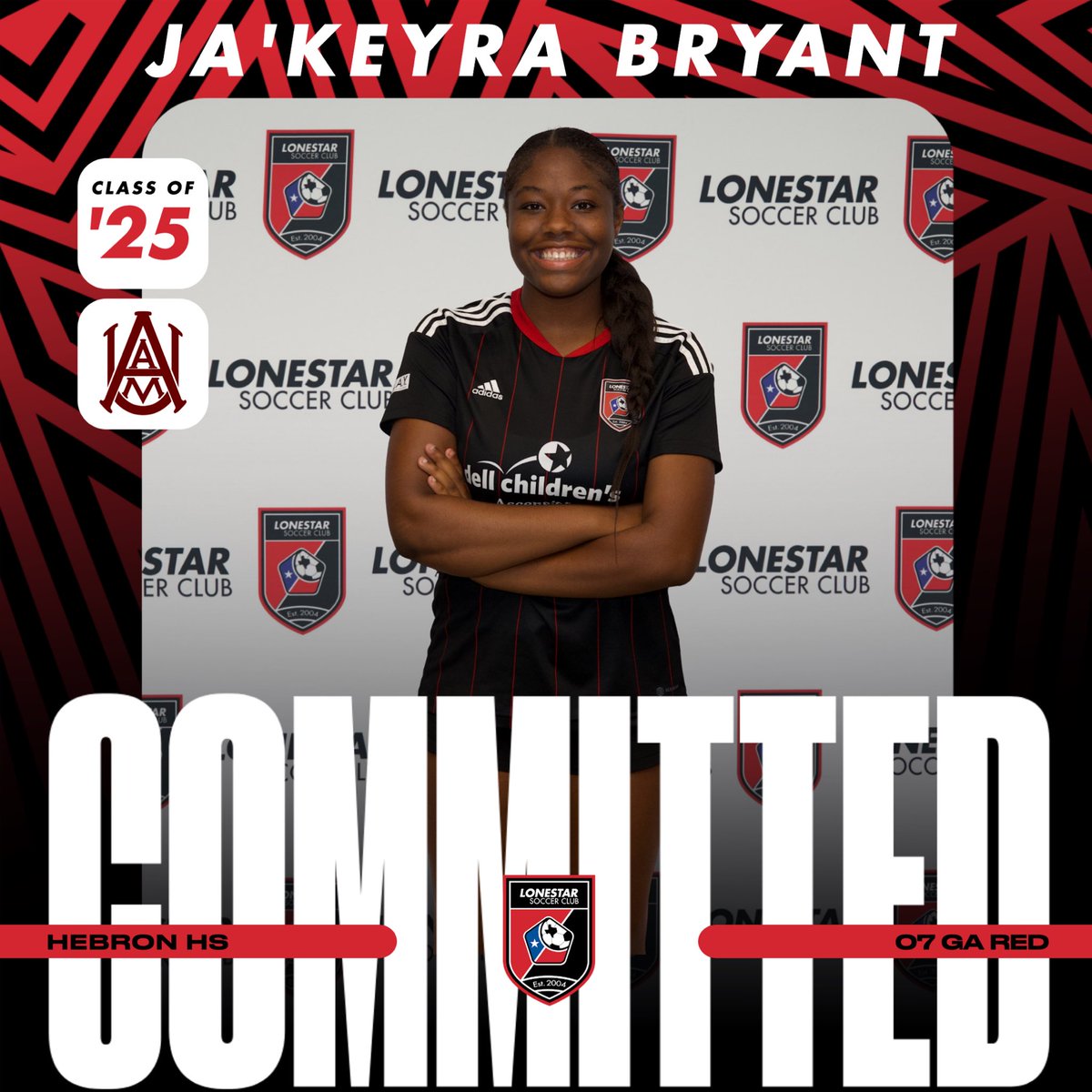 LonestarSC's tweet photo. Congratulations to Ja’Keyra Bryant on her commitment to @aamuwsoccer‼️ 

#KeepCommitting | #WeAreLonestar https://t.co/03OIpkwMm9