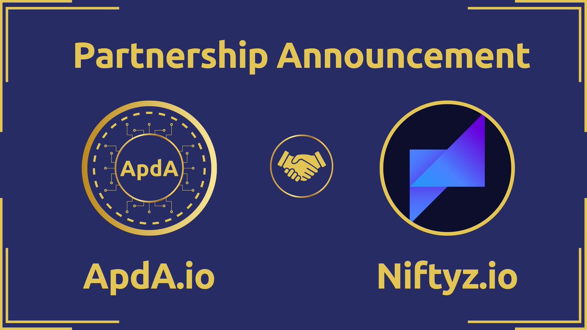 🟡 Partnership Announcement 🟡

We're thrilled to announce <a href="/ApdA_io/">ApdA 🟡</a>'s partnership with <a href="/Niftyz_io/">Niftyz.io</a> as our official platform for NFTs, on-chain certification, and membership profiles!

Let's dive deeper into what this means 👇