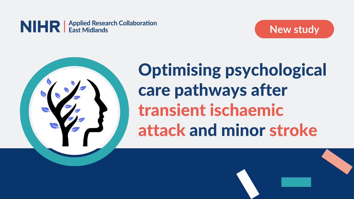 Our @OPTIMISE_study looks at improving psychological care pathways after transient ischaemic attack (TIA) and minor #stroke. Using a mixed method design to evaluate clinical care in NHS services. Learn more: arc-em.nihr.ac.uk/research/optim… @InstituteMH @MedicineUoN @DrEiriniKontou