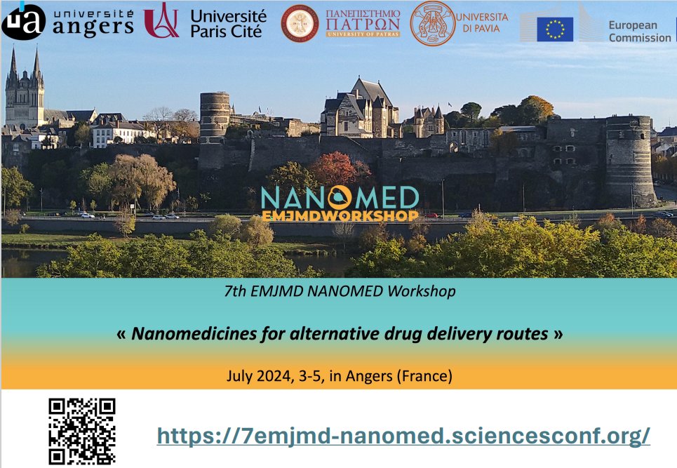 7th EMJMD NANOMED Workshop- 'Nanomedicines for alternative drug delivery routes' For more information- lnkd.in/eBNRDHpT