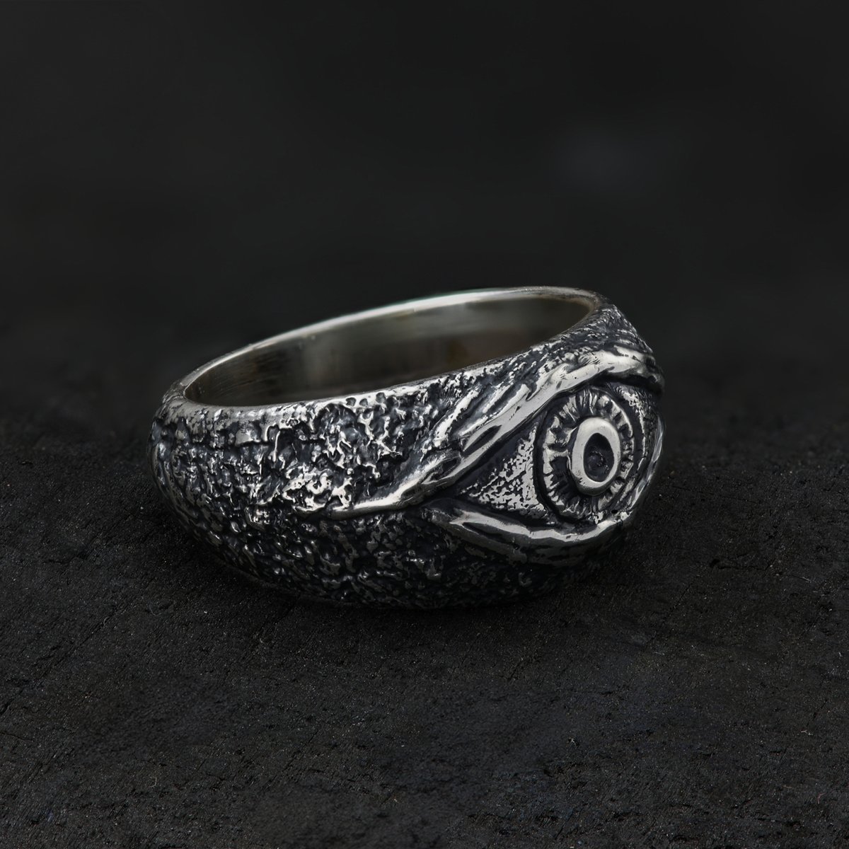 Artpocket's tweet photo. Evil Eye or All-Seeing Eye ring cast from sterling silver. The eye represents protection, spiritual insight, intellect, and enlightenment. Available at https://t.co/BTJ6ek0mcO https://t.co/Jbd7ZM4Acy