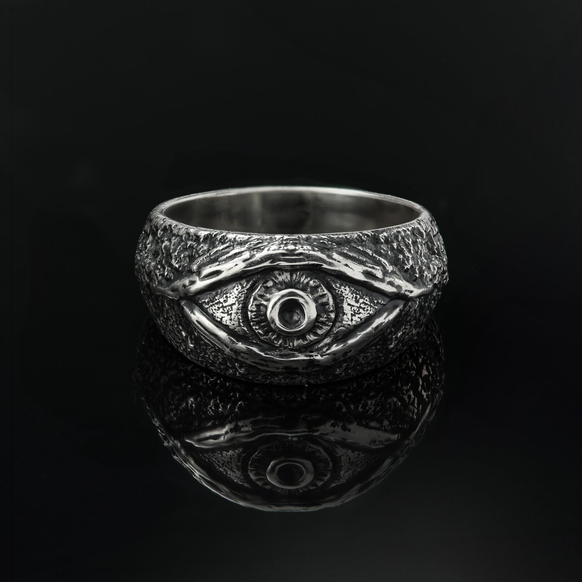 Artpocket's tweet photo. Evil Eye or All-Seeing Eye ring cast from sterling silver. The eye represents protection, spiritual insight, intellect, and enlightenment. Available at https://t.co/BTJ6ek0mcO https://t.co/Jbd7ZM4Acy
