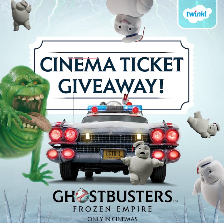 🚨Fancy a FREE trip to the cinema for you and a friend?🚨  

So many of you entered last week's cinema ticket giveaway that we've got even more...   

To celebrate the release of Ghostbusters: Frozen Empire in cinemas and our exclusive Ghostbusters resources, we're giving away