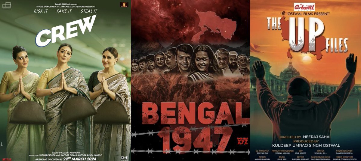 الأفلام القادمة بتاريخ 29/03/2024

1.#Crew
2.#Bengal1947
3.#TheUPFiles