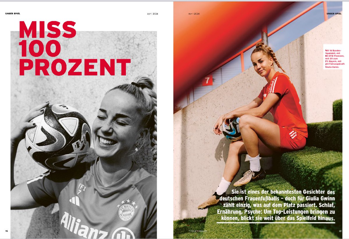 Tolles Cover und starkes Interview mit Giulia #Gwinn im neuen #säbener51. Timing ist einfach alles.. @FCBfrauen