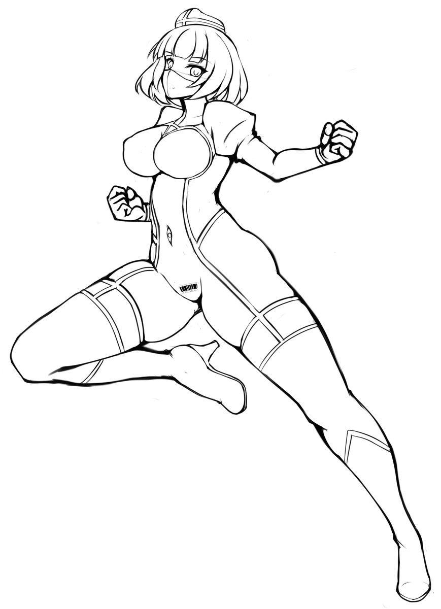 (*`ω` *)次の絵は
←この戦闘員ちゃんの新しい絵のラフです!
ツヤツヤムチムチにする予定です😊 