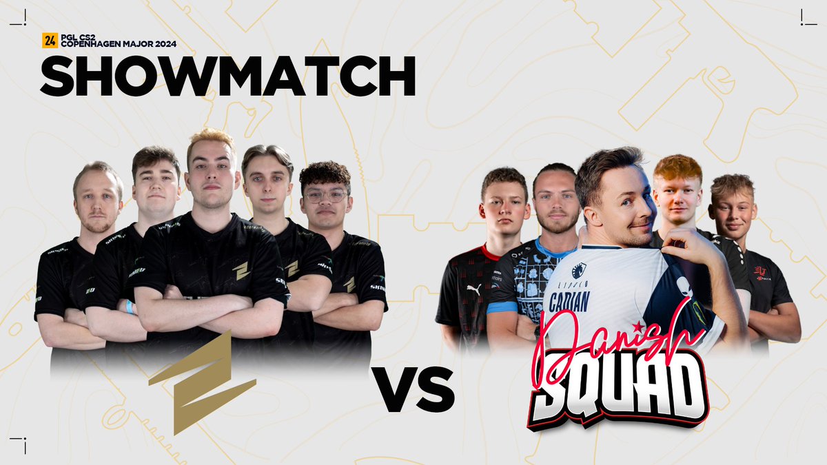 PGL (@pglesports) on Twitter photo 🎉 It's official! Prepare for the PGL CS2 Major Copenhagen 2024 Showmatch: <a href="/ecstaticCS/">ECSTATIC ⚡️</a> vs Danish Squad! 🎮
🔥 ECSTATIC: <a href="/kraghenCS/">9INE kraghen</a>, <a href="/QueenixCS/">Jonas Dideriksen</a>, @salazarCSGO, @NodiosCSGO, <a href="/PattiCSGO/">Patrick Larsen</a>
🆚
🇩🇰 Danish Squad: <a href="/caspercadiaN/">cadiaN</a>, <a href="/KjaerbyeCS/">KJAERBYE</a>, <a href="/Chr1zN/">Christoffer Storgaard</a>, <a href="/Altekzzz/">Alex</a>, <a href="/SukkerCS/">Andreas "Sukker" Storgaard</a>
Don't miss this 🎉 It's official! Prepare for the PGL CS2 Major Copenhagen 2024 Showmatch: <a href="/ecstaticCS/">ECSTATIC ⚡️</a> vs Danish Squad! 🎮
🔥 ECSTATIC: <a href="/kraghenCS/">9INE kraghen</a>, <a href="/QueenixCS/">Jonas Dideriksen</a>, @salazarCSGO, @NodiosCSGO, <a href="/PattiCSGO/">Patrick Larsen</a>
🆚
🇩🇰 Danish Squad: <a href="/caspercadiaN/">cadiaN</a>, <a href="/KjaerbyeCS/">KJAERBYE</a>, <a href="/Chr1zN/">Christoffer Storgaard</a>, <a href="/Altekzzz/">Alex</a>, <a href="/SukkerCS/">Andreas "Sukker" Storgaard</a>
Don't miss this