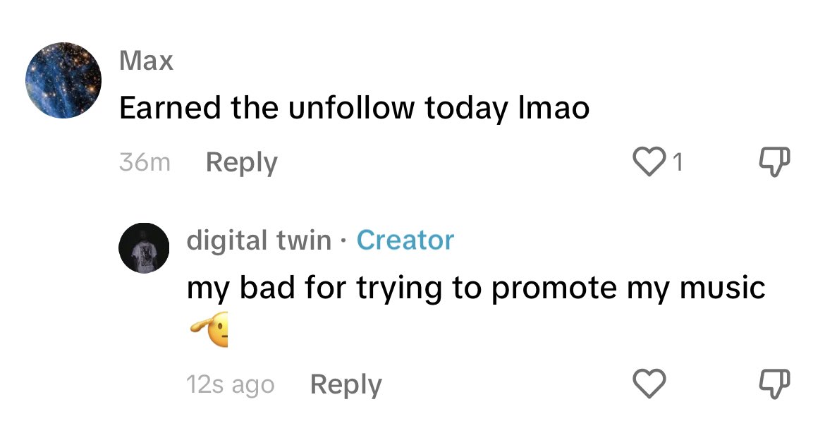 blksmiith's tweet image. this is what happens when you try to promote your music on tiktok