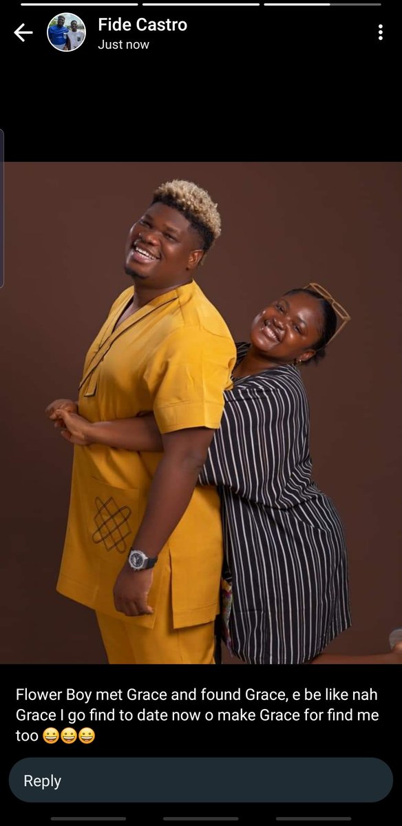 Michael61702287's tweet photo. Flower boy met Grace and Grace found him #Naija #tund #flowerboycomedy #untouchablecomedies #AitchisonCollege #markangelcomedy https://t.co/0NtOxmAil6