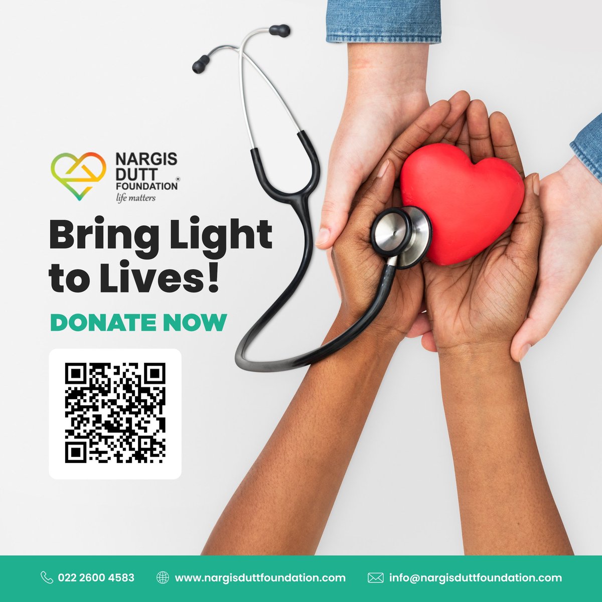 Contribute to a cause that brings light and hope into the lives of others. It emphasizes the transformative power of generosity and urges action to make a positive impact on those in need. Donate Now, Link in Bio! #NargisDuttFoundation #TheresMoreToLife #LifeMatters