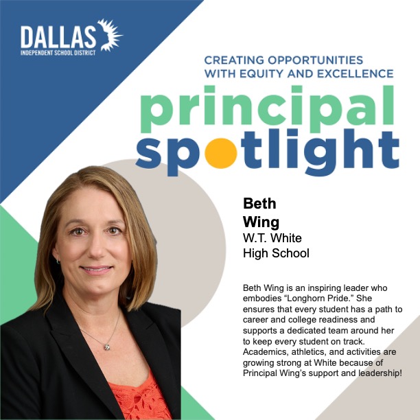 DallasISDSupt's tweet photo. The central question that guides Principal Wing’s work is “What is best for students?”. https://t.co/HPt52CJ3AL