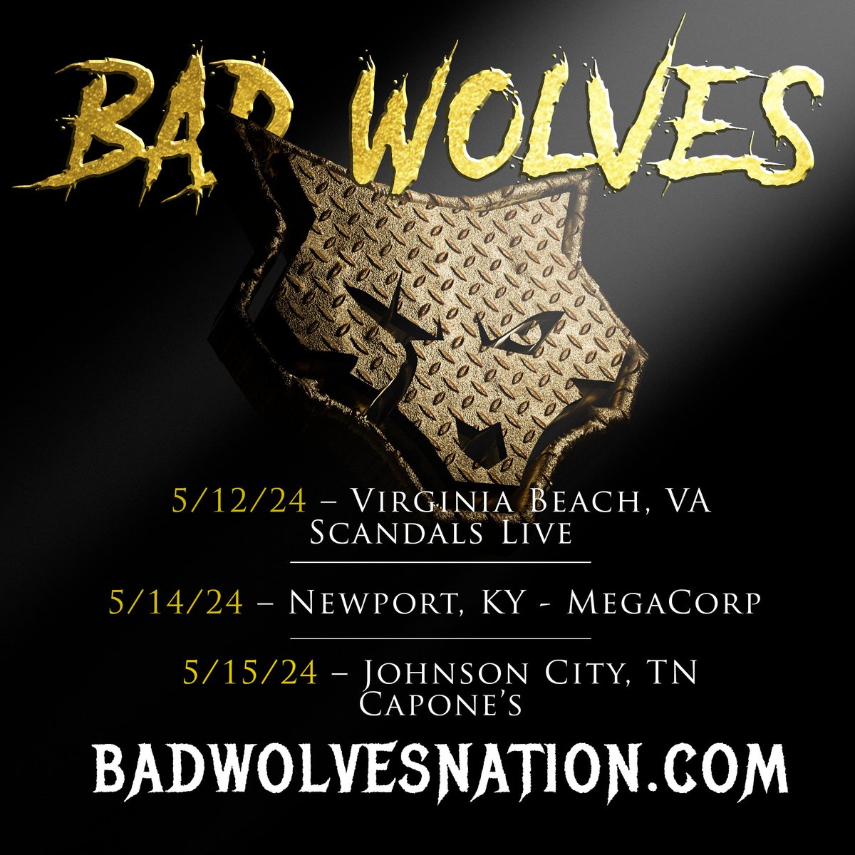 Wolfpack!🐺🚨 We are adding in 3 new HEADLINE dates to our upcoming tour. Venue and Local Presales begin: March 28th @10am Local time Public Sale begins: March 29th @10am Local time You can find tickets and Meet+Greet info at Badwolvesnation.com! See you all there!