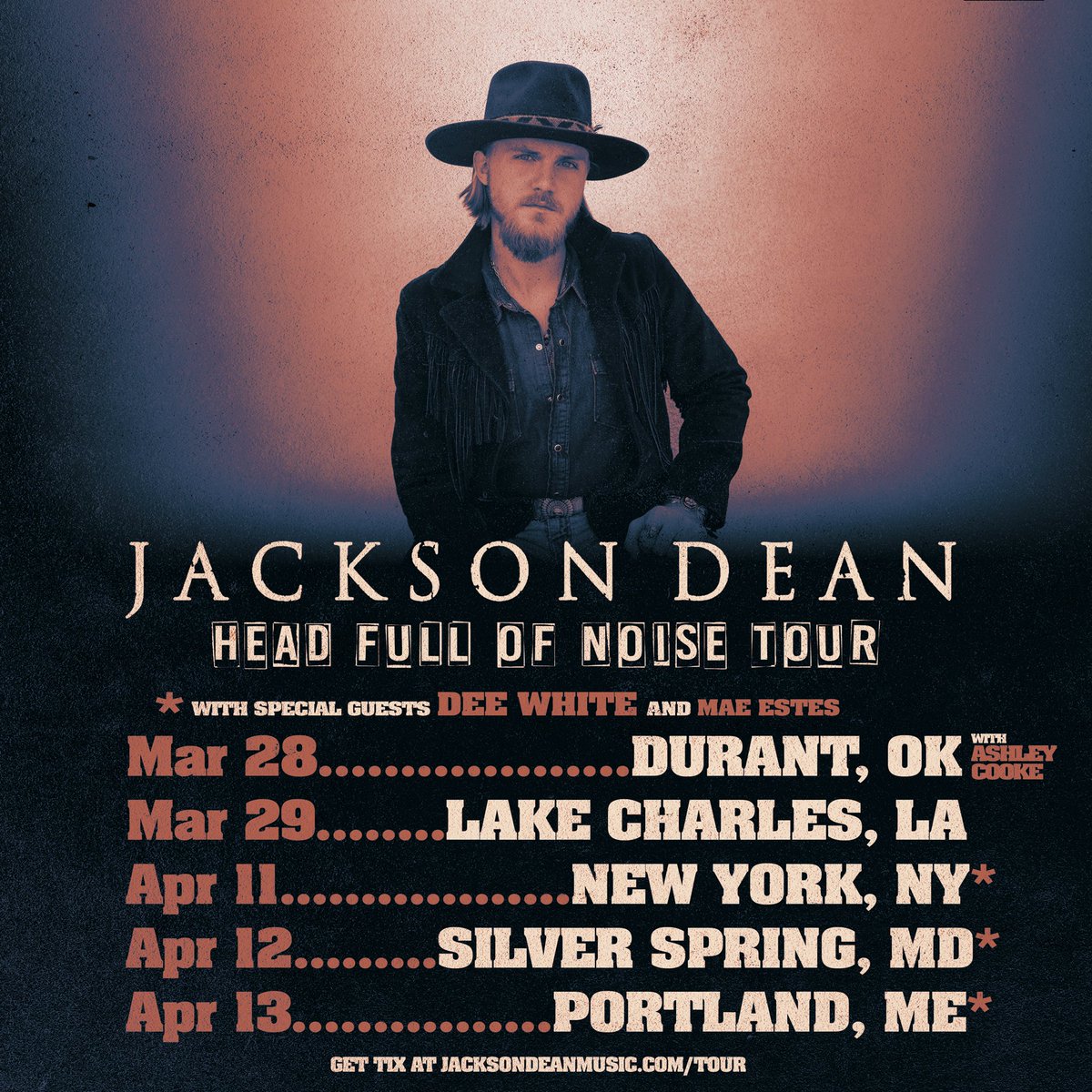 DURANT AND LAKE CHARLES! See you this week. Get your tickets now at jacksondeanmusic.com/tour