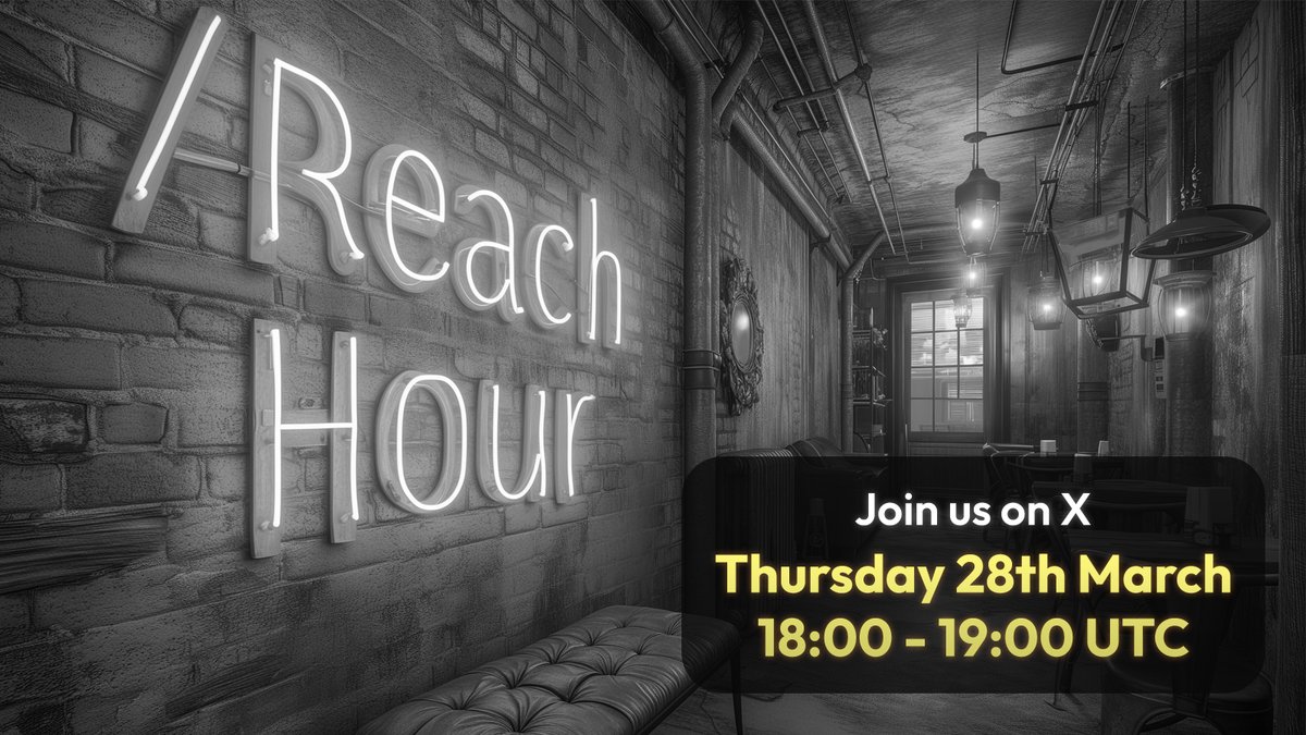 Join us tomorrow for /Reach Hour!

Increase your /Reach earnings and engagement with an hour packed with:
- Double points
- Mission promotions
- Alpha from founders
- And more!!

Here on X at 18:00 UTC