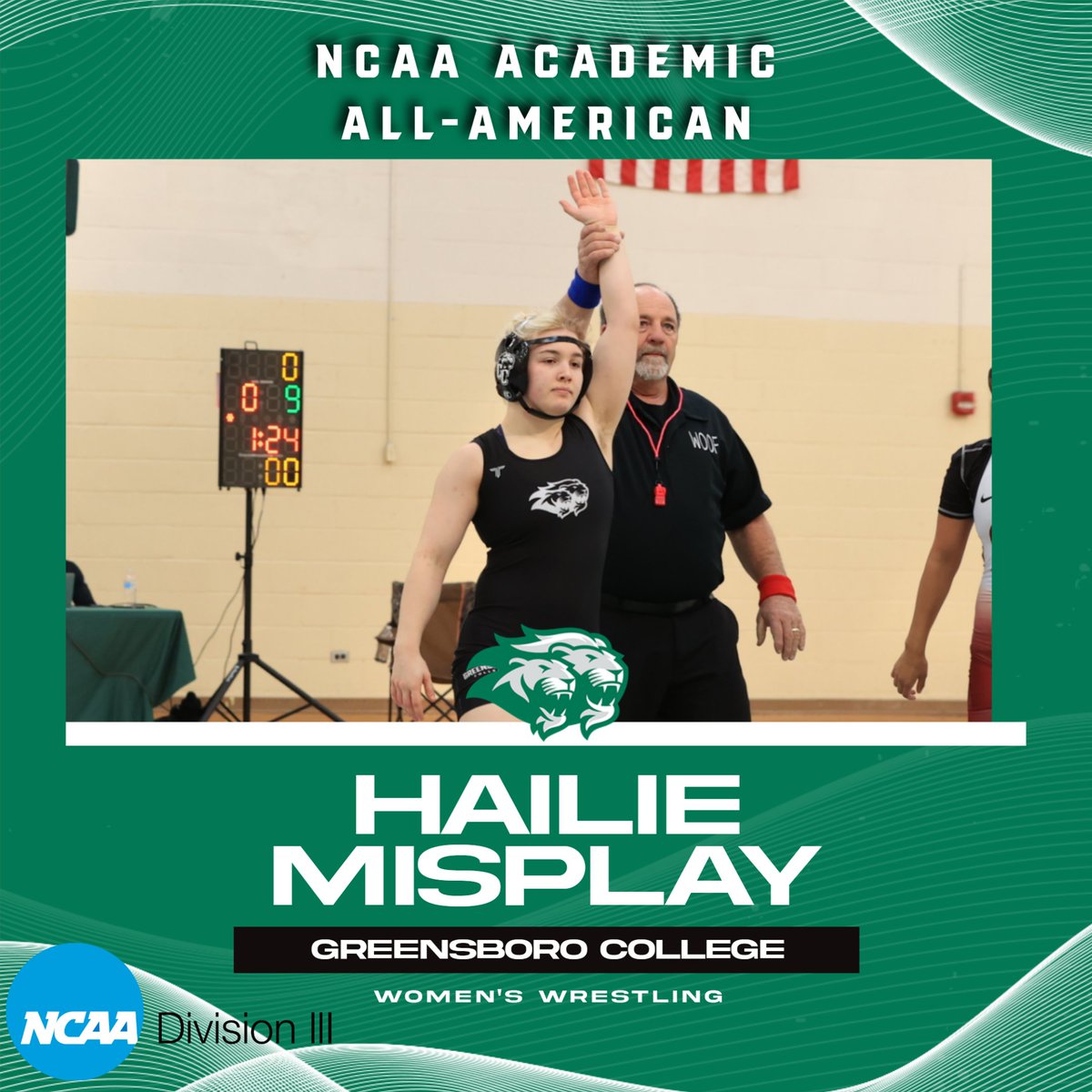 BREAKING: Greensboro Women's Wrestling freshman Hailie Misplay has been named an NCAA Academic Scholar All-American by the National Wrestling Coaches Association! Congratualtions to Hailie on her outstanding year on the wrestling mat and in the classroom!! #WeAreOnePride