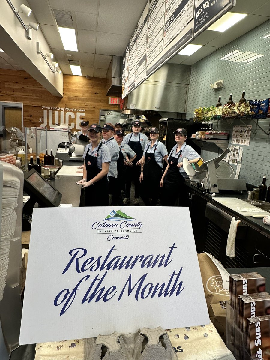 Today is the day! Come see this awesome Jersey Mike’s crew - they are @catoosaconnects Restaurant of the Month, too! #DayofGiving #jerseymikes #ymca