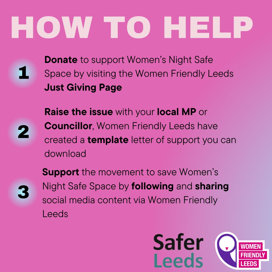 People of Leeds are being urged to support Women’s Night Safe Space, a static safety bus helping women if they feel concerned, unsafe, unwell or vulnerable on nights out in the city centre, currently under threat due to a lack of funding. SAVE THE BUS! @womenfriendlyls