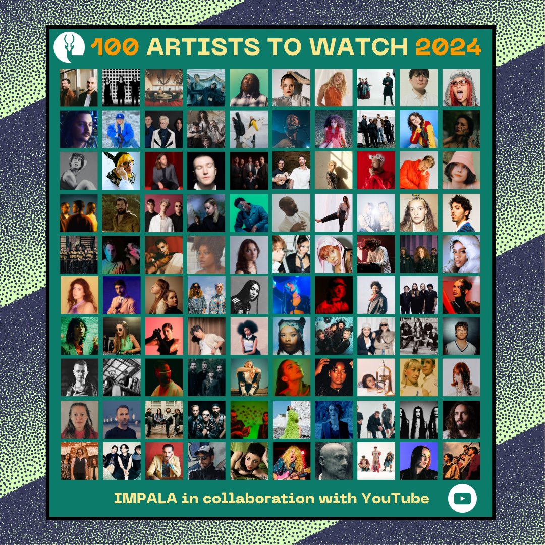 IMPALAMusic's tweet photo. 🔸For the third year in a row, IMPALA returns with its highly anticipated 100 Artists to Watch 2024 edition in collaboration with @youtubemusic.

Statement 👉 https://t.co/zpgynV2Ibe
100 artist list 👉 https://t.co/ZgLFVxeOgG
#ArtistsToWatch #ATW https://t.co/mtg1xuLlPD