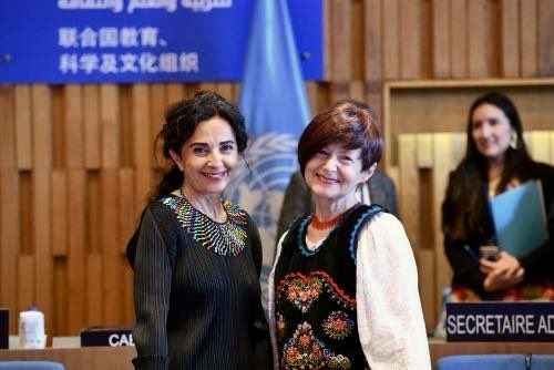 PGC_of_UNESCO's tweet photo. The 219th session of the @UNESCO #ExecutiveBoard ended today with the adoption of key decisions advancing the implementation of the #GeneralConference Resolutions. Celebrating here the diversity and beauty of our traditional costumes was truly uplifting. Warm congrats to all! https://t.co/QOyRlprvfw