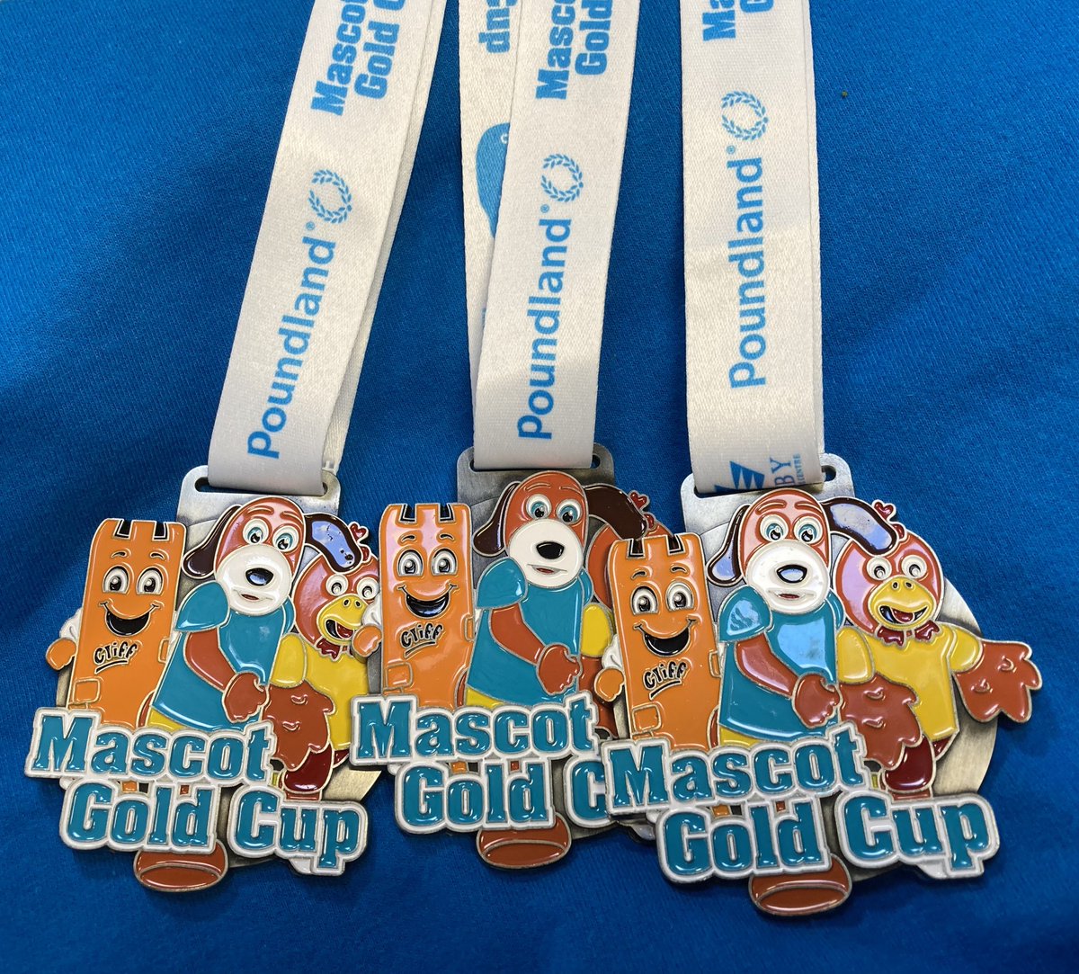 They've arrived and they look great! If you want to get your hands on an exclusive @Sue_Ryder Mascot Gold Cup medal and take on @Poundland Pound Hound, sign up here sueryder.org/mascotgoldcup