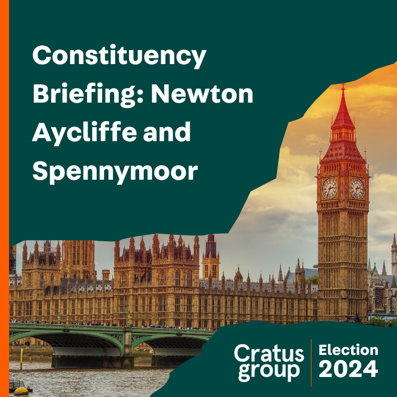 We begin our series of marginal seat briefings with the County Durham constituency of Newton Aycliffe and Spennymoor, previously known as Sedgefield. You can download the full report at the link below: cratus.co.uk/constituency-b…