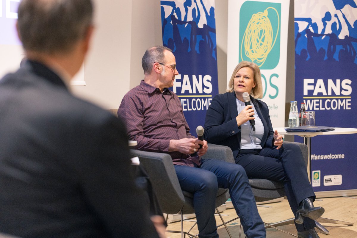 Thomas Weikert (@dosb_weikert) on Twitter photo Kick Off „Fans Welcome“ mit <a href="/NancyFaeser/">Nancy Faeser</a> ⚽️👏
Die @EURO2024 soll nicht nur ein sportliches Highlight, sondern auch ein buntes & vielfältiges Sportfest werden. Dazu wird auch das Besucherprogramm #FansWelcome der Koordinierungsstelle für Fanprojekte bei der <a href="/dsj4sport/">Deutsche Sportjugend (dsj)</a> beitragen Kick Off „Fans Welcome“ mit <a href="/NancyFaeser/">Nancy Faeser</a> ⚽️👏
Die @EURO2024 soll nicht nur ein sportliches Highlight, sondern auch ein buntes & vielfältiges Sportfest werden. Dazu wird auch das Besucherprogramm #FansWelcome der Koordinierungsstelle für Fanprojekte bei der <a href="/dsj4sport/">Deutsche Sportjugend (dsj)</a> beitragen