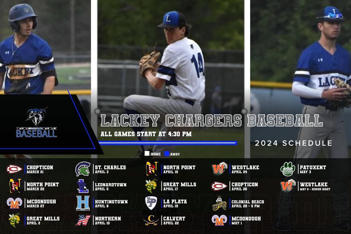 BaseballLackey's tweet photo. Our game’s canceled today, but there are plenty more chances to check out your Charger Baseball team. #LackeyPRIDE 🔵⚾️ https://t.co/yRXLL23AGm