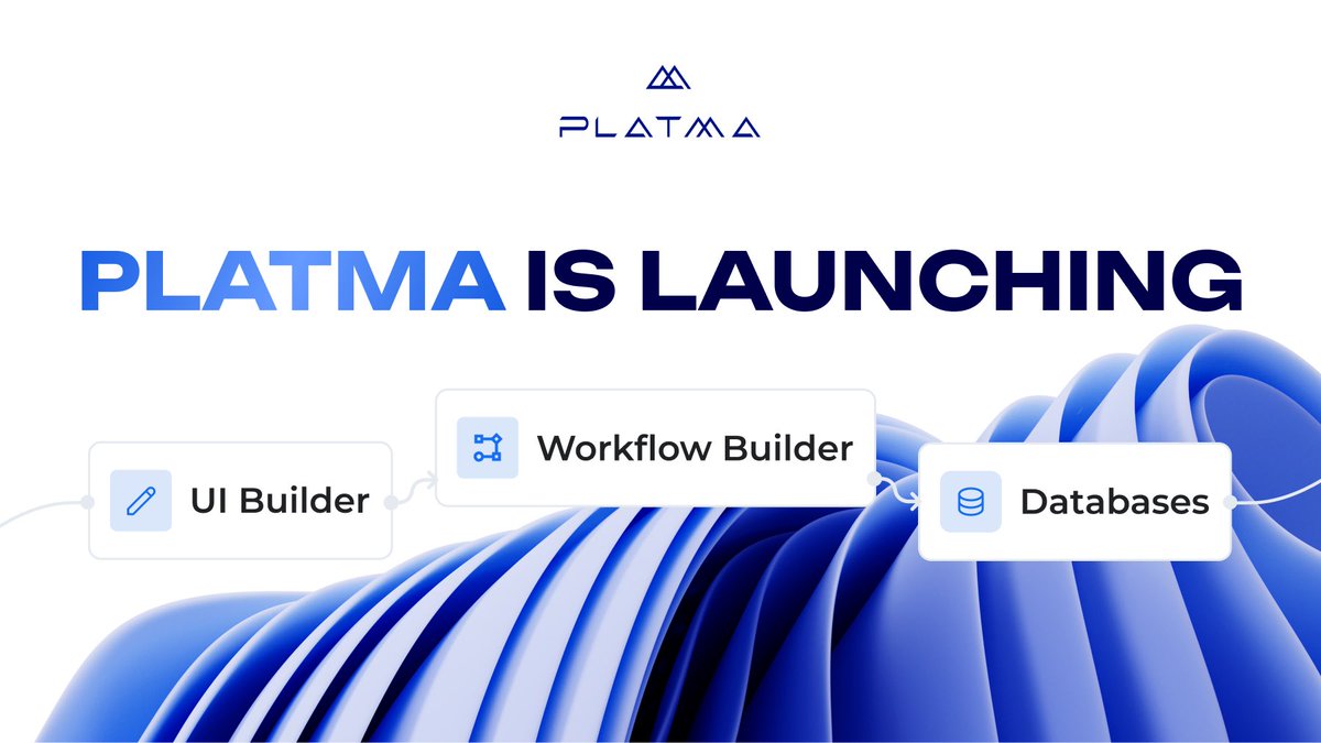 platmaa's tweet photo. PLATMA IS LAUNCHING
We are pleased to announce that PLATMA is ready to welcome its first users. We prepared a functional environment with a user-friendly #UI builder, a Workflow builder, and a built-in database: https://t.co/hhpgMh9XN2 https://t.co/fwnu71QuyN