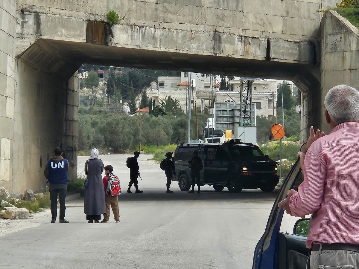 The @IDF put a lockdown on the village of Madama since 8AM today. Residents of nearby villages who were passing through on their way to work/school got trapped inside. The fast is breaking now, but they are still in their vehicles, waiting. No entrance or exit, even by foot.