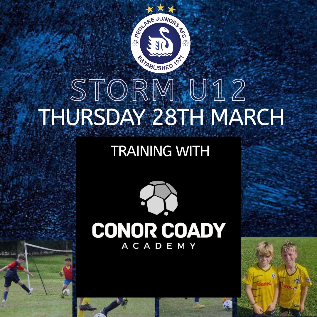 Exciting week for Storm squad as we have another session with Conor Coady Academy booked for this Thursday 6pm at Sutton Academy 3g #penlakejuniors