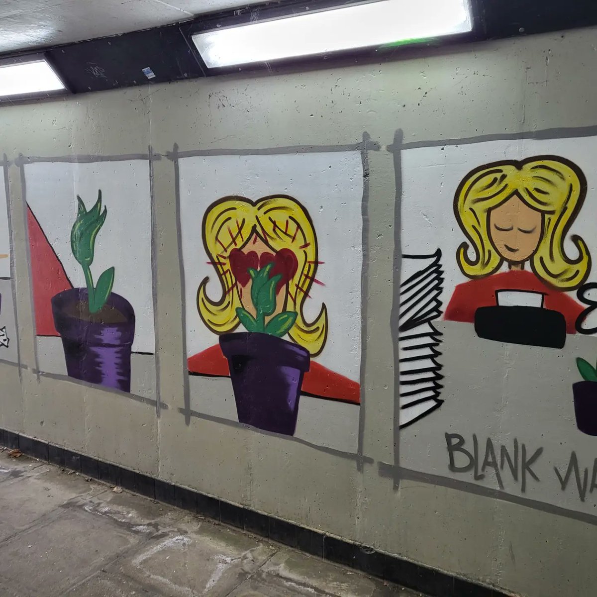 HicksHadley's tweet photo. We really love the latest street art in the underpass near Pool Road car park, Halesowen. The project is called Blank Wall and is run by the Leaps and Bounds trust who are working with young people in Halesowen.

#streetart
#localartists
#westmidlands https://t.co/P1V2a5UlYG