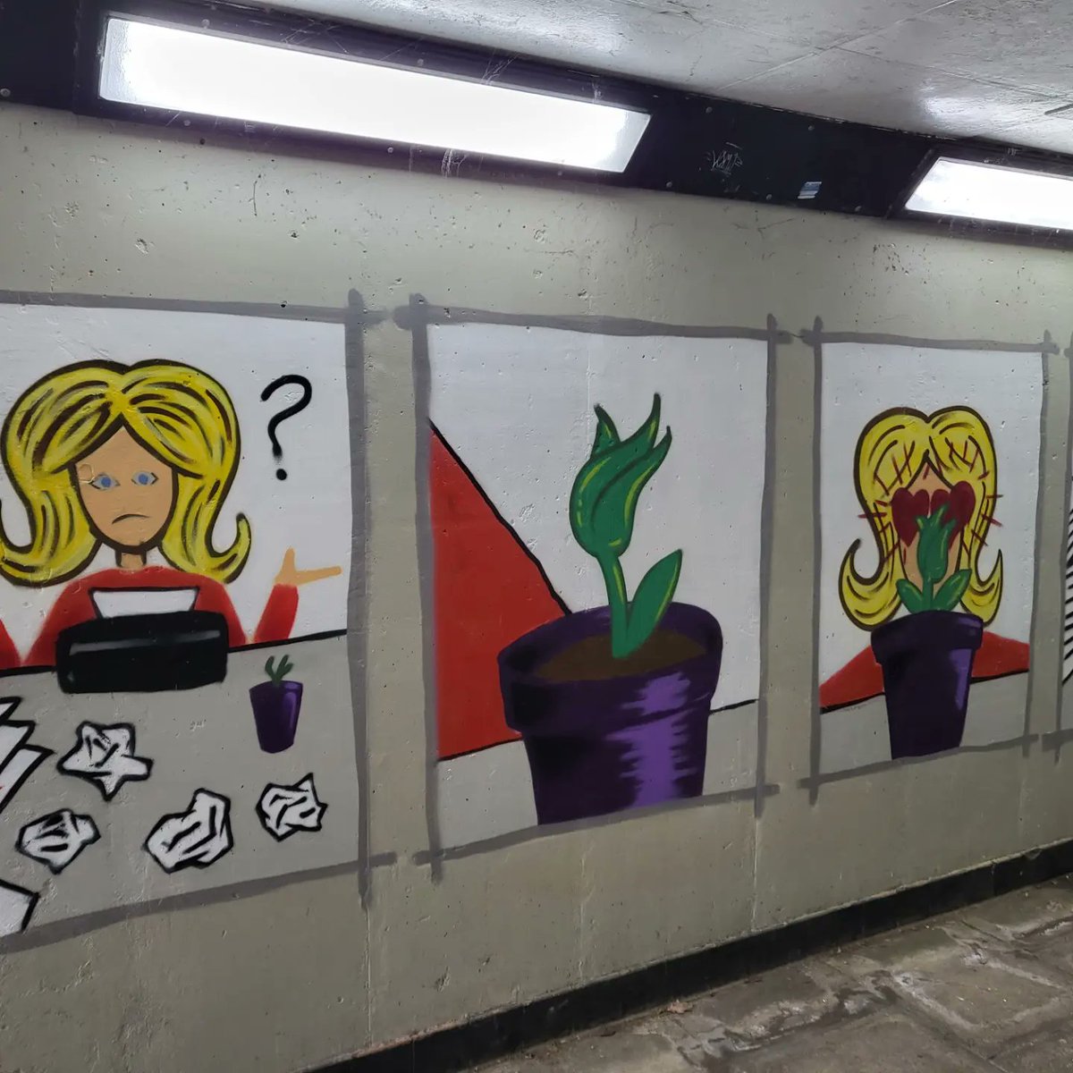 HicksHadley's tweet photo. We really love the latest street art in the underpass near Pool Road car park, Halesowen. The project is called Blank Wall and is run by the Leaps and Bounds trust who are working with young people in Halesowen.

#streetart
#localartists
#westmidlands https://t.co/P1V2a5UlYG