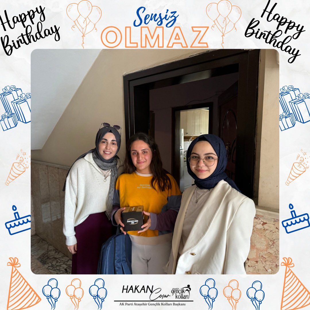 AtasehirAkGenc's tweet photo. Sensiz Olmaz 🫵🏼😊

#akgençataşehir olarak Ataşehirli genç kardeşlerimizin doğum günlerini kutlayıp Belediye Başkan Adayımız @naimyagci_ ‘nın selamlarını ilettik.🎈

Gençler #Yenidenİstanbul ve #birlikteataşehir için hazırız.😎 https://t.co/S3om254xdM