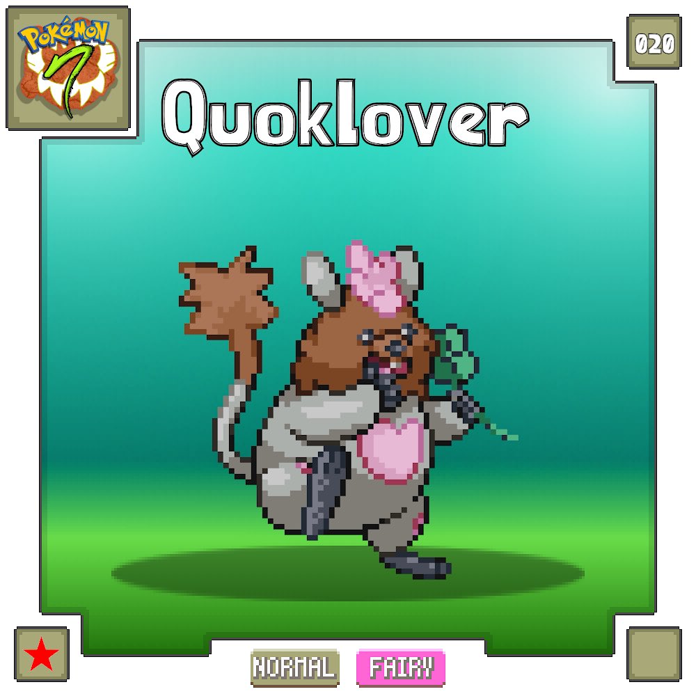 PokemonNatura's tweet photo. 020 - QUOKLOVER

El trébol especial que llevan les trae buena suerte. Amables y animados, les encanta compartir su suerte con quienes conocen.

Diseño: @Francisco_ho27 https://t.co/A1JsAh6RgE