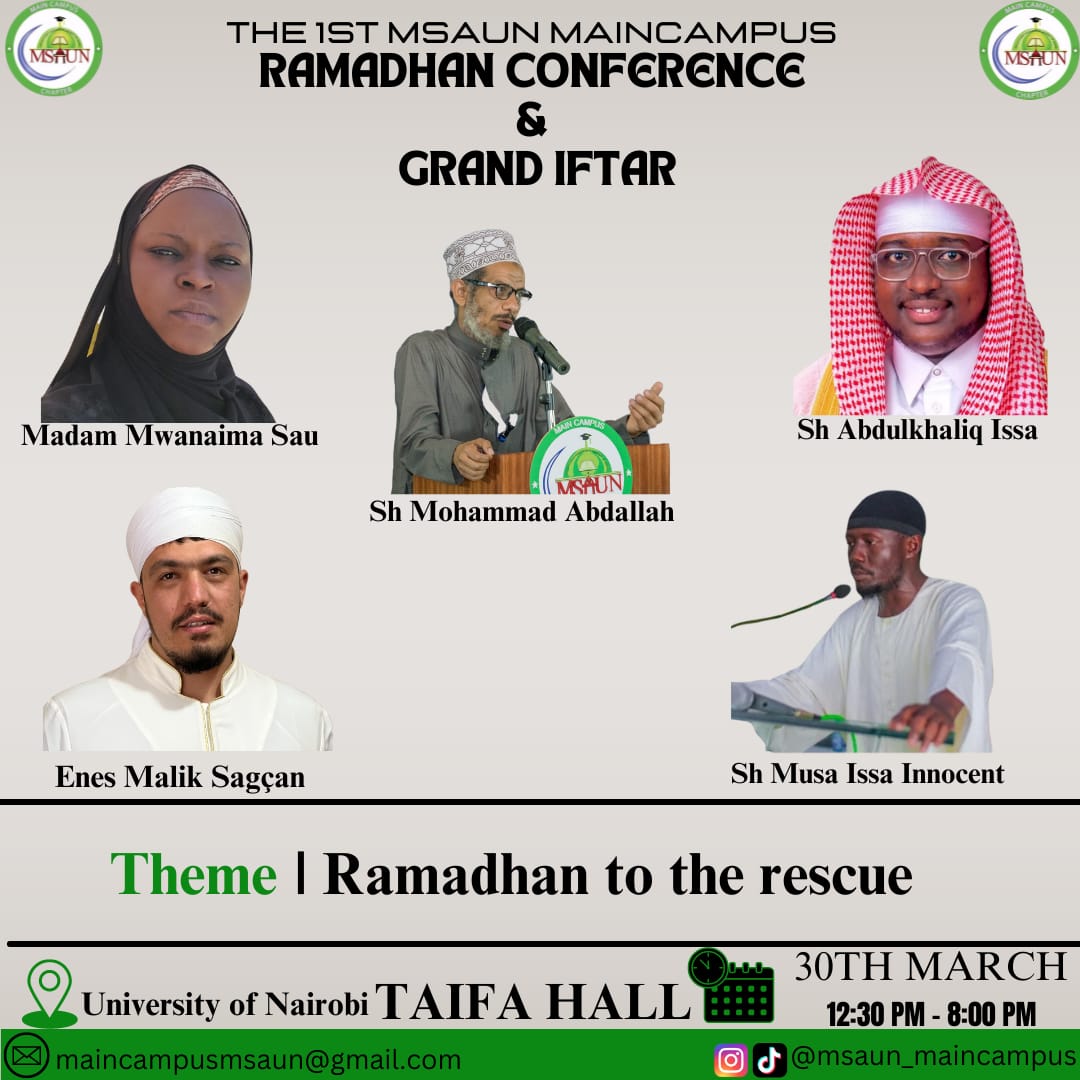 msaunmaincampus's tweet photo. Two days to go for a remarkable entrance into the last ten. 
Get your ears ready because a sea full of knowledge and experience will be available as you desire.

Also the Youth Panel Discussion will take place as planned. Be Aware.

@MBashirduale @DrBilalPhilips @Abdulkhaliqissa https://t.co/QUgCsd4D6l