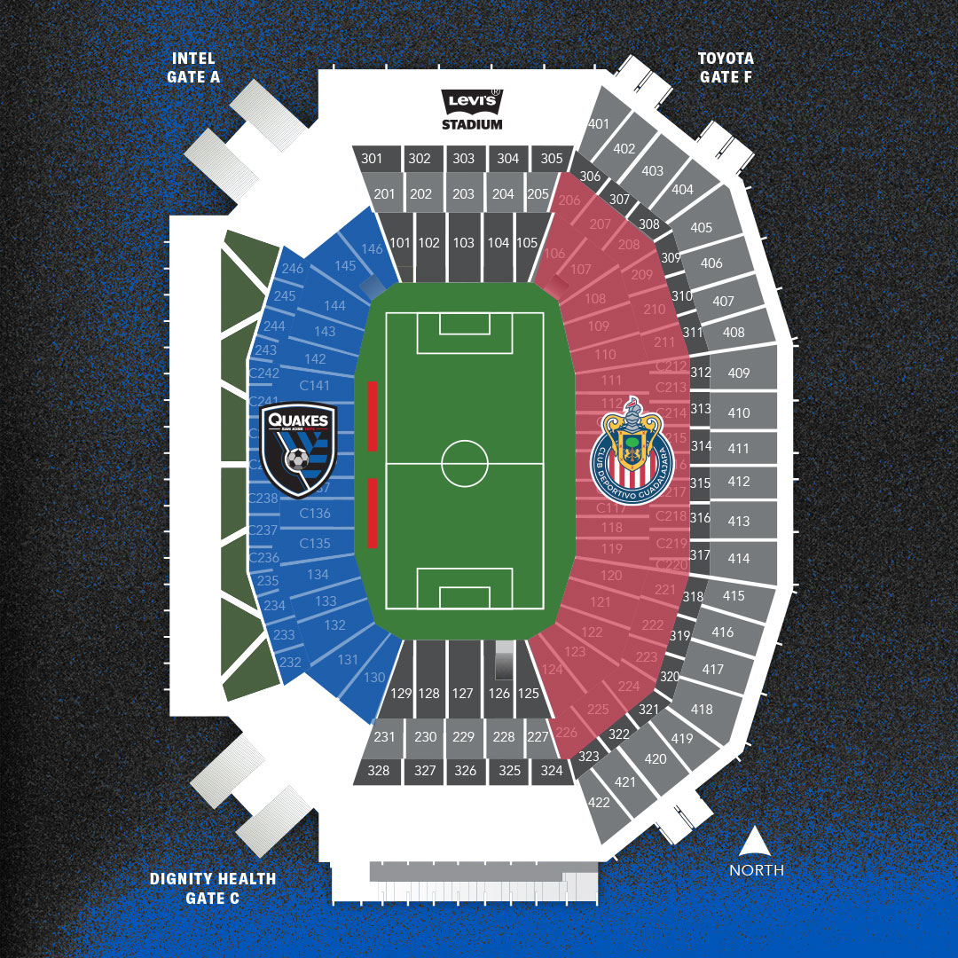 Tickets for Quakes vs. Chivas go on sale 🔜 Quakes fans, when purchasing tickets select between 130-146 & 232-246. Chivas fans, select between 106-124 & 206-226.