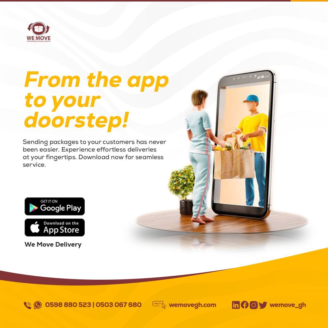 Ready for hassle-free deliveries? 📦🚚 With just a few taps on our app, your packages are on their way to your doorstep! Experience the convenience of WeMove today! #WeMove #DeliverySimplified