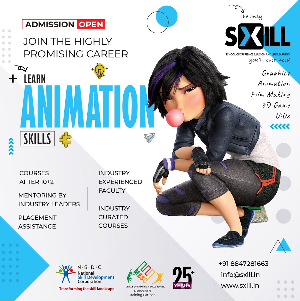 virtualciti's tweet image. Final Admission Call
Last call for joining SXILL April Animation Cohort. Message 'SAVECAREER' to register your interest. Complete all formalities by weekend. Classes start on April 1, 2024.
#design #designprogram #designcourses #uxcourse #uxprogram #animationcourse