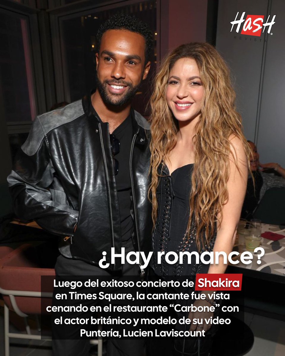 revistahash's tweet photo. Luego de su impresionante concierto en el Time Square, Shakira salió a cenar con el guapísimo actor Lucien Laviscount, quien disfrutó del show y quien también fue el protagonista del reciente video musical de la cantante ‘Tú tienes buena puntería’🎶🏹 https://t.co/ioiuwHzGWk