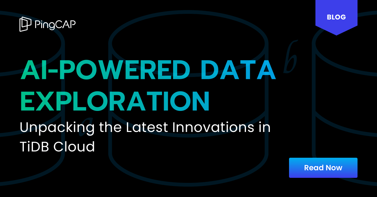 AdrienneK615's tweet image. Our latest blog 📖 discusses the latest innovations in TiDB Cloud ☁️ including #Text2SQL. Learn about the improvements to Chat2Query that make data interactions easier and more efficient. 🌐
Read the blog, and try Chat2Query for free today!
#Chat2Query social.pingcap.com/u/kTVsgb