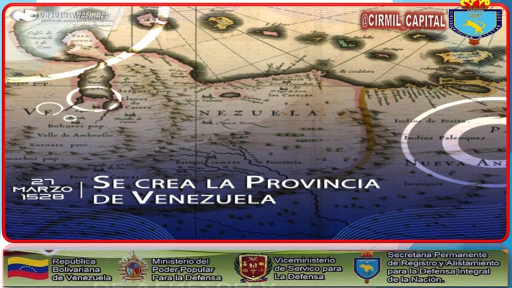 CIRMIL_CAPITAL's tweet photo. #taldiacomohoy, hacen 496 años de la creación de la Provincia de Venezuela, cuyos límites se extendieron desde el cabo de la vela en la península de la guajira hasta maracapana cerca de Barcelona capital del actual Estado Anzoátegui. https://t.co/dmhjbGUYLO