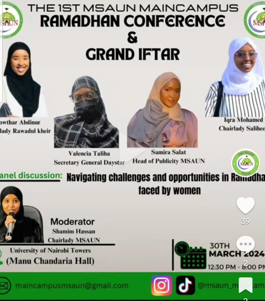 msaunmaincampus's tweet photo. Not forgetting our the Panel Discussion Presented by our Sisters. 

#MuslimUmmah 
#Muslimgirls https://t.co/VdsTQK6ebd
