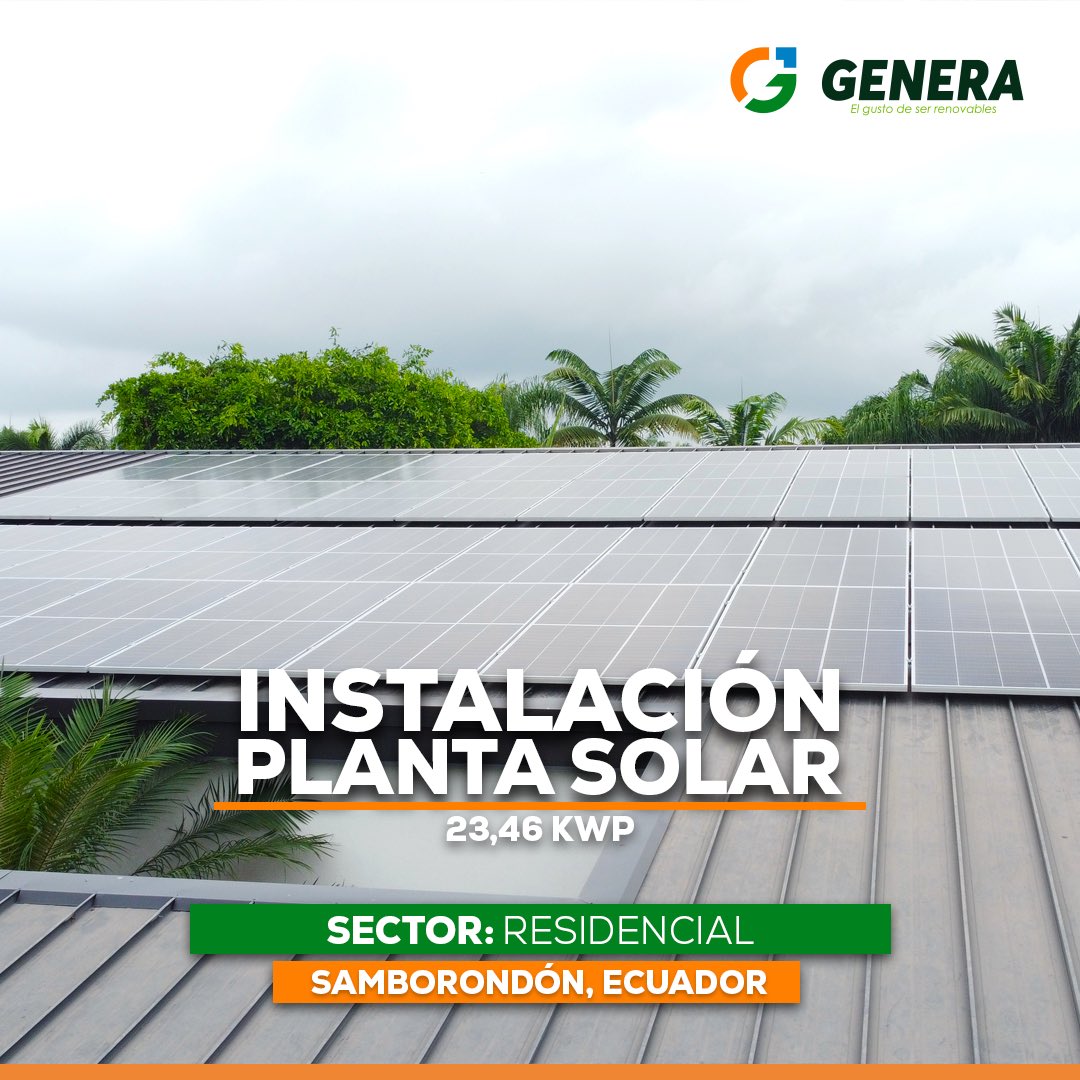 Genera_ec's tweet photo. ☀️Genera ahorros notables en tu hogar con Genera Renovables🏠

Compartimos un proyecto fotovoltaico residencial, en la ciudad de Samborondón, con una potencia instalada de 23.46 KWP, que generará energía limpia y renovable.

Conversemos!!!
📱: 0985902282 https://t.co/z7eQeJZvzB