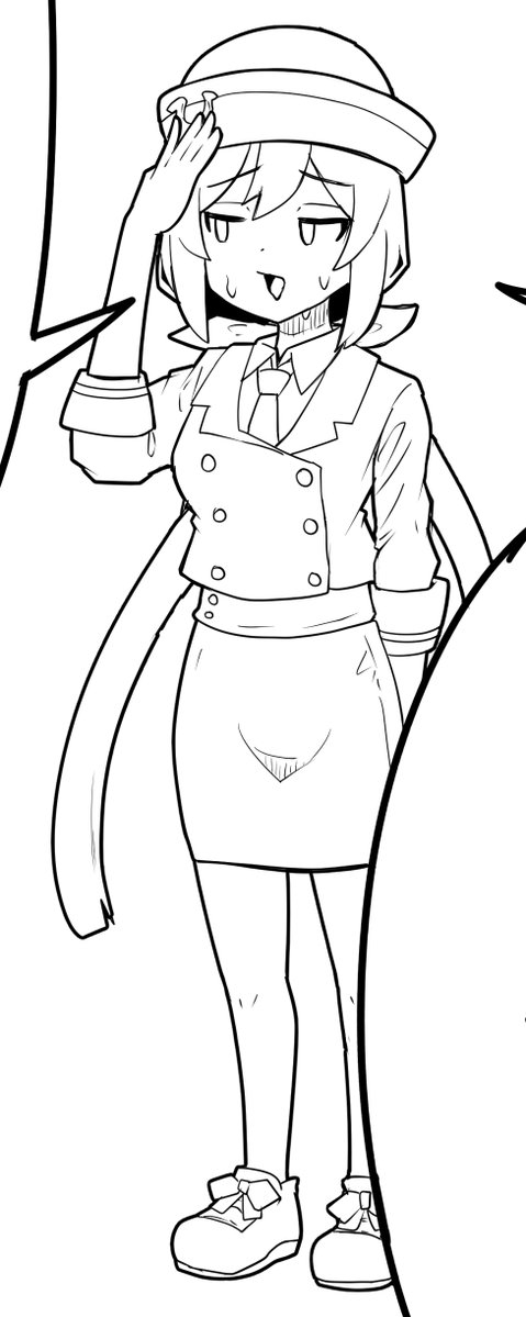 たづなさん見てって
下書き→線画→線画強化→トーンと影線(完成) 