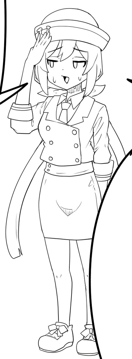 たづなさん見てって
下書き→線画→線画強化→トーンと影線(完成) 
