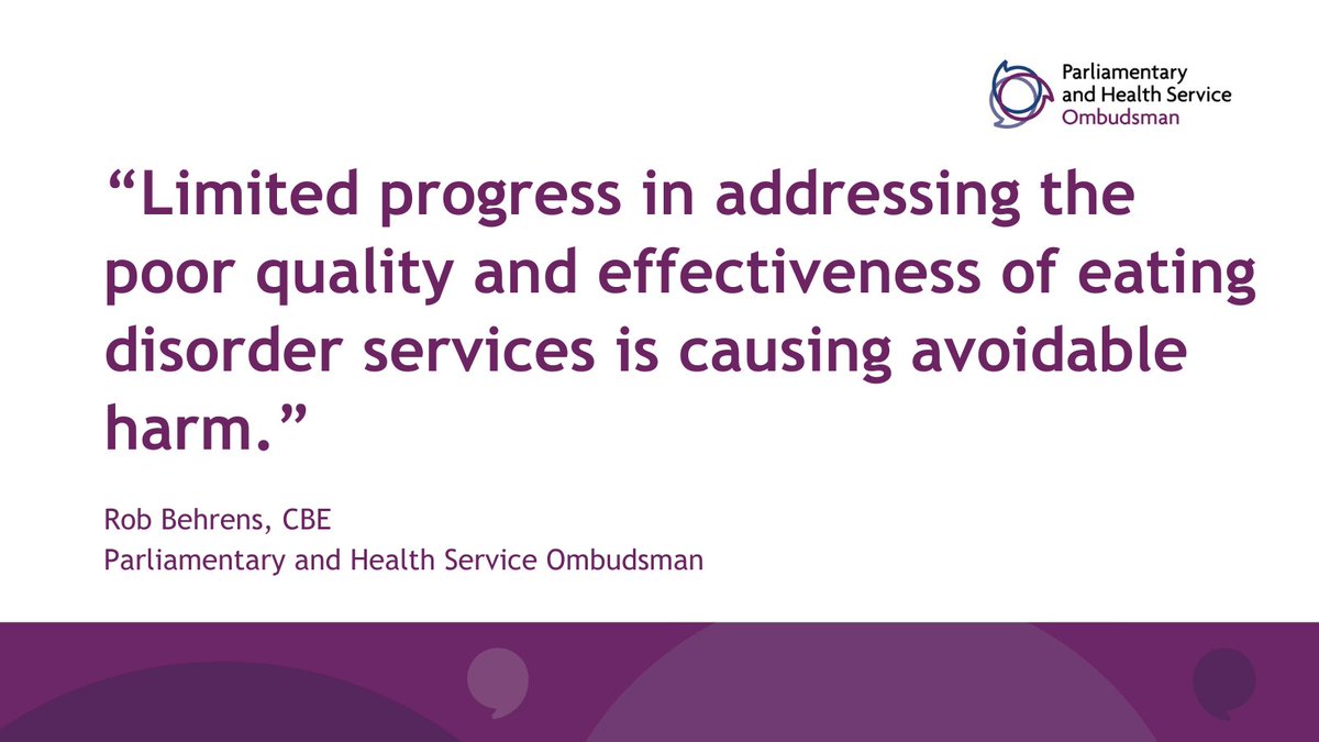 “Limited progress in addressing the poor quality and effectiveness of eating disorder services is causing avoidable harm.” @RobBehrens1884 warns Maria Caulfield that more action is needed to address the system for treating people with eating disorders. orlo.uk/yJFyc