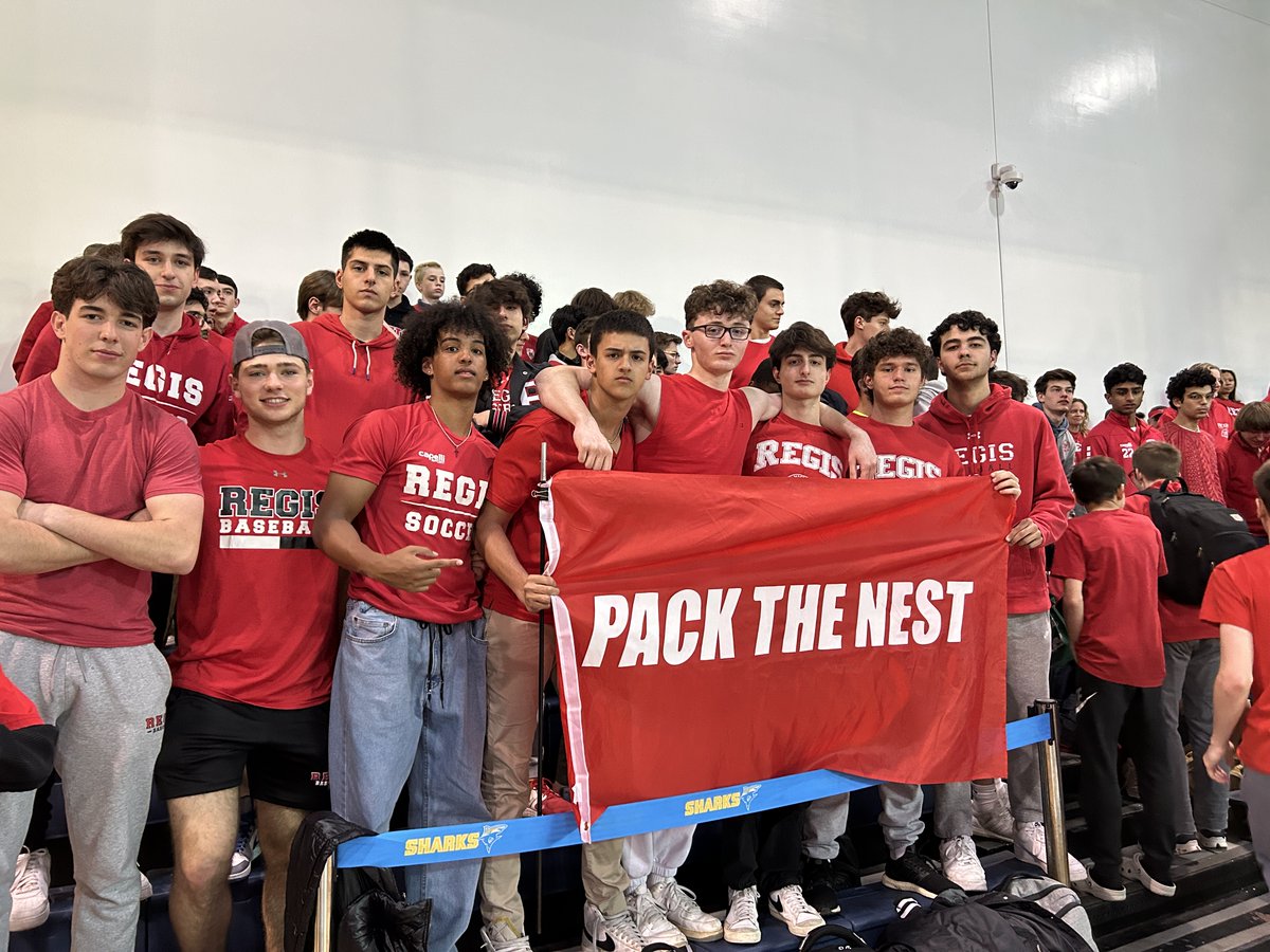 RegisHighSchool's tweet photo. Congratulations to our varsity basketball team for winning the PSAL vs. CHSAA Championship! Our student-athletes’ hard work and outstanding performance this season have given our community — and especially their classmates supporting them in the Nest — much to cheer for. https://t.co/1x4morh9KQ