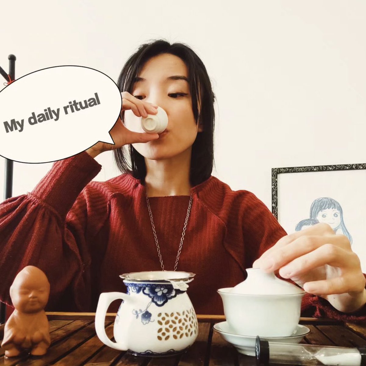 👋What brings #meaning to your life?✨ Artist Xi Chen shared her passion for #tea #drinking with us!🍵 👀What's your #daily #ritual?🤳Capture it in a smartphone photo, add a short title + blurb & email them to us for a chance to win £500.💸 🔗Guidelines: uom.link/ukchinaphoto