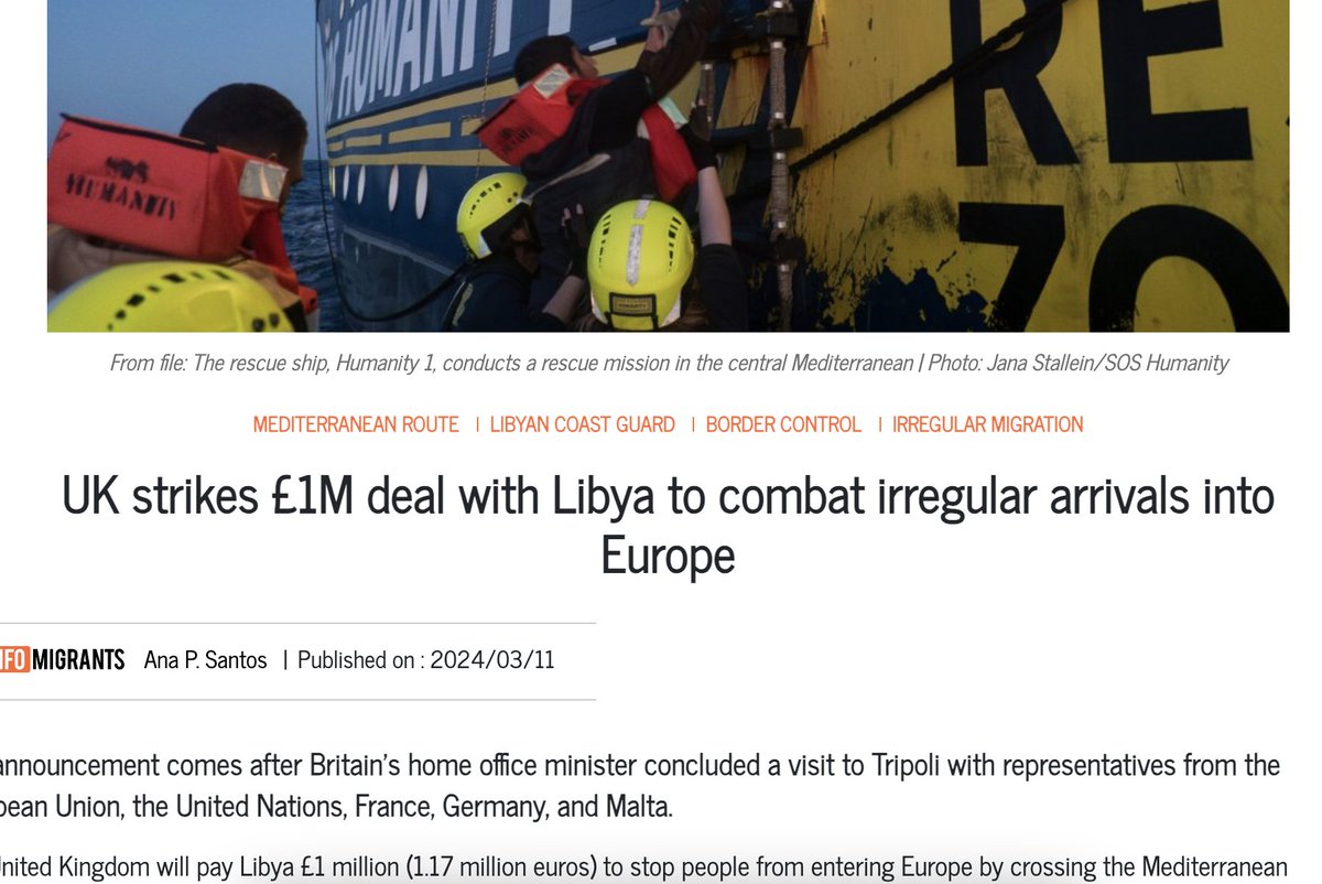 At times I seem to lose the ability to express it. There's so much too much to say, but most of it is like this. -A mass grave with the bodies of 65 migrants in Libya. -A £1M migration-prevention deal between the UK & Libya.